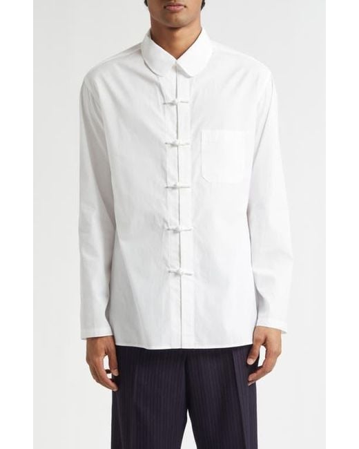 午前Yohji Yamamoto 25SS CHINA SHIRT Yohji Yamamoto China Broadcloth Shirt in White for Men | Lyst