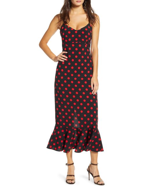 Endless Rose Red Polka Dot Camisole Maxi Dress