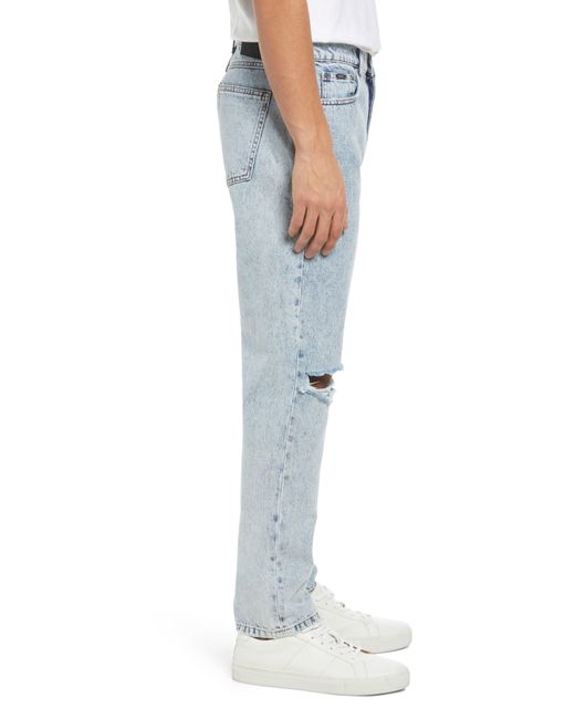 AMENDI Ake Ripped Slim Straight Leg Organic Cotton Jeans in Blue for Men |  Lyst