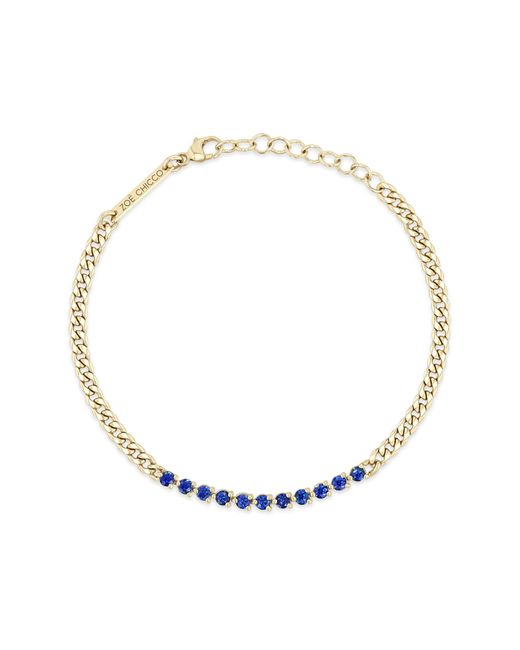 Zoe Chicco White Blue Sapphire Tennis Bracelet