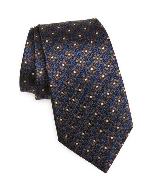 Zegna Black Floral Silk Jacquard Tie for men