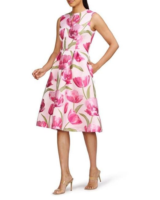 Kay Unger Pink Farryn Fit & Flare Cocktail Dress