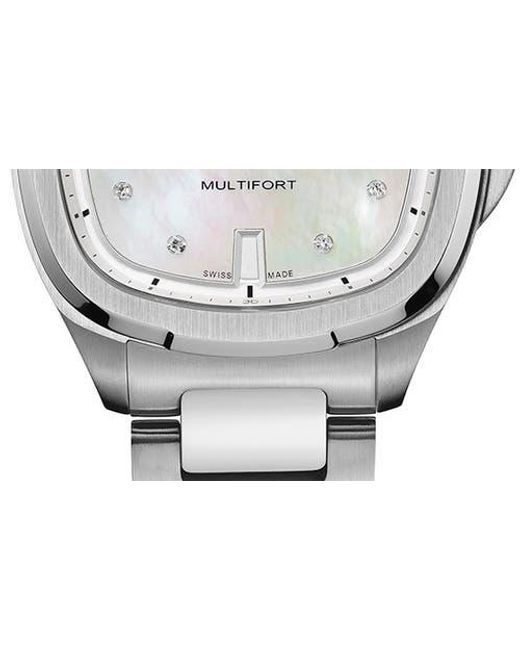 MIDO Gray Multifort Diamond Square Automatic Bracelet Watch, 35Mm