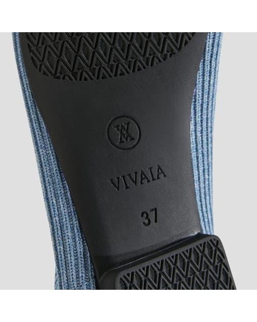 VIVAIA Blue Square-Toe V-Cut Flats