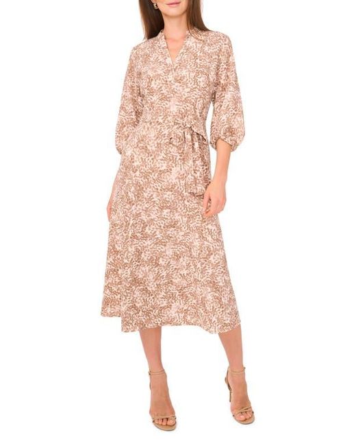 Vince Camuto Pink Long Sleeve Tie Waist Dress