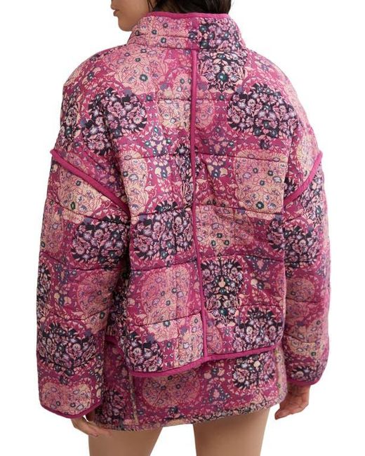 Free People Red Chloe Floral Print Jacket