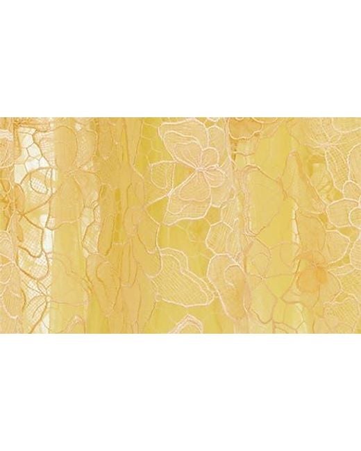 Dress the Population Yellow Kailyn Butterfly Lace Strapless Cocktail Dress