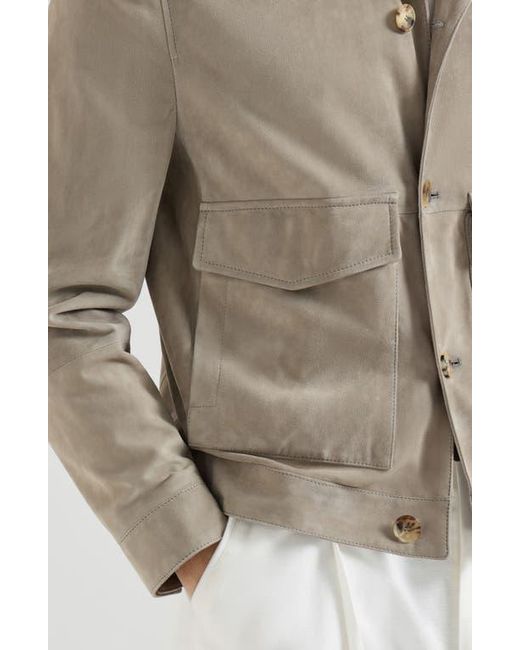 Brunello Cucinelli Natural Suede Jacket for men