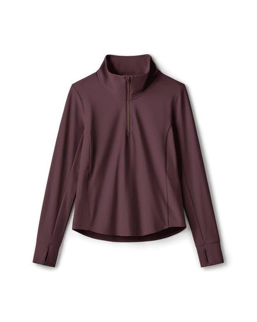Rhone Purple Course To Court Long Sleeve Quarter Zip Top