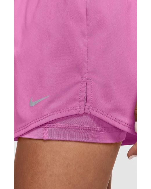 Nike Pink One Dri-Fit High-Waisted 3-Inch 2-In-1 Shorts