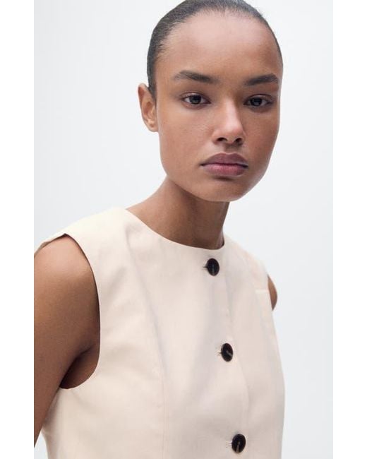 Mango Natural Button Cotton Crop Top