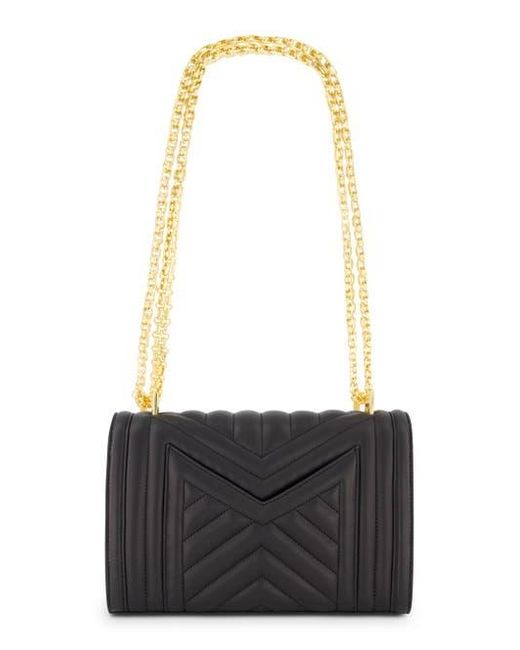 Mac Duggal Black Chain Quilted Napa Leather Handbag