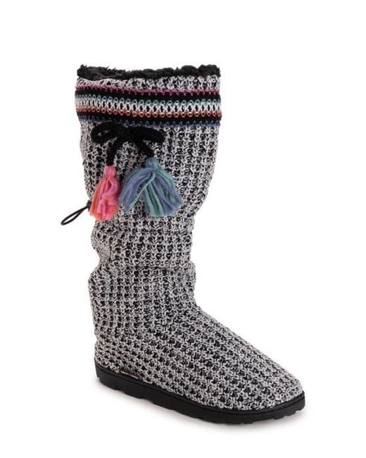 Muk Luks Black Tabbi Toggle Faux Shearling Slipper