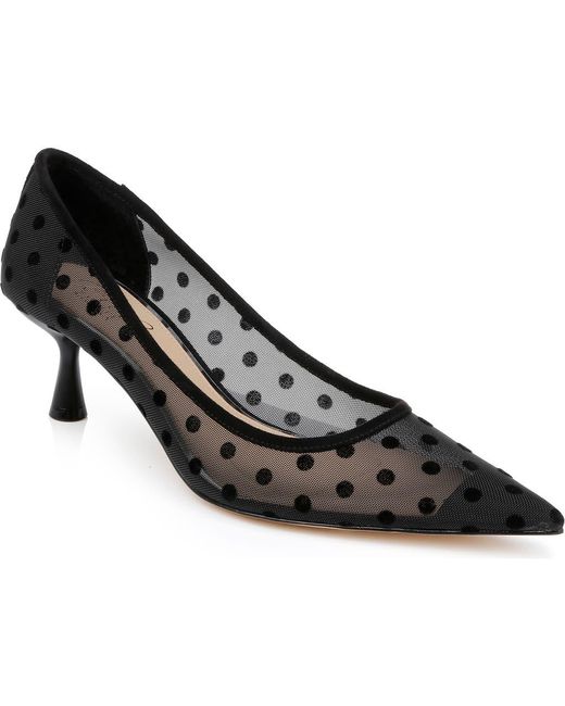 Badgley Mischka Black Elena Pointed Cap Toe Pump