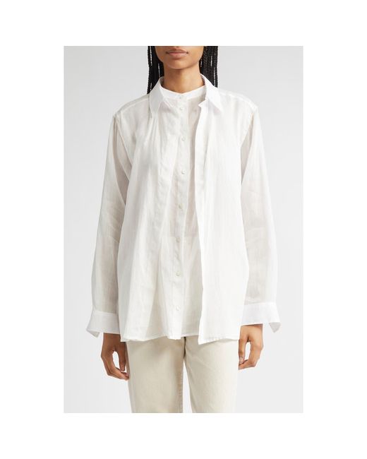 Totême  White Double Collar Button-Up Shirt