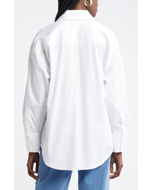 Nordstrom White Poplin Two-pocket Button-up Shirt