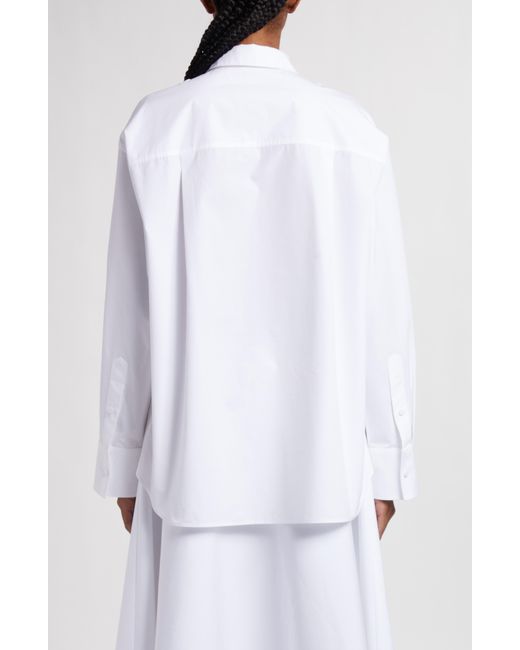 Valentino Garavani White Floral Appliqué Oversize Button-up Shirt
