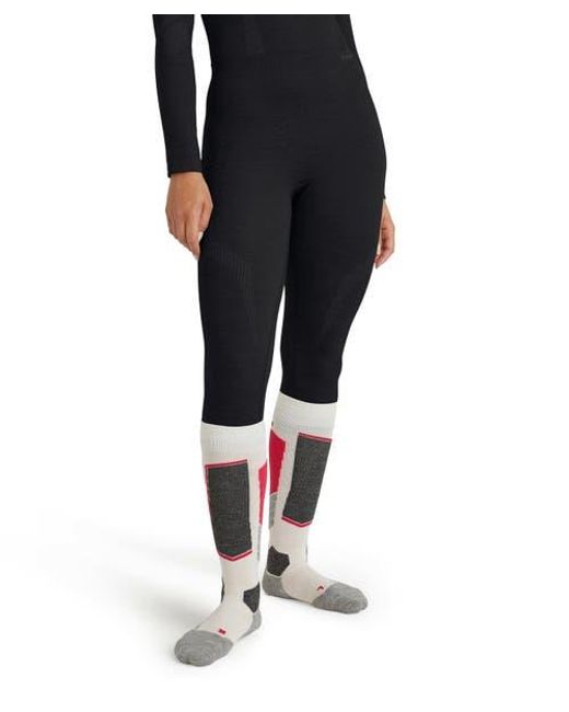 Falke Black Wool Tech 3/4 Base Layer Bottom