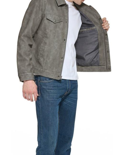 Levi's men's smooth lamb touch faux leather classic trucker jacket hot sale