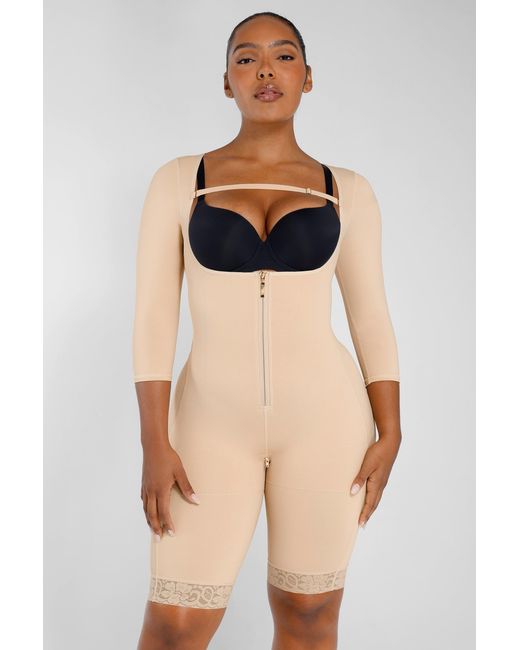Shapellx White Airslim Open Bust Butt-Lifting Bodysuit