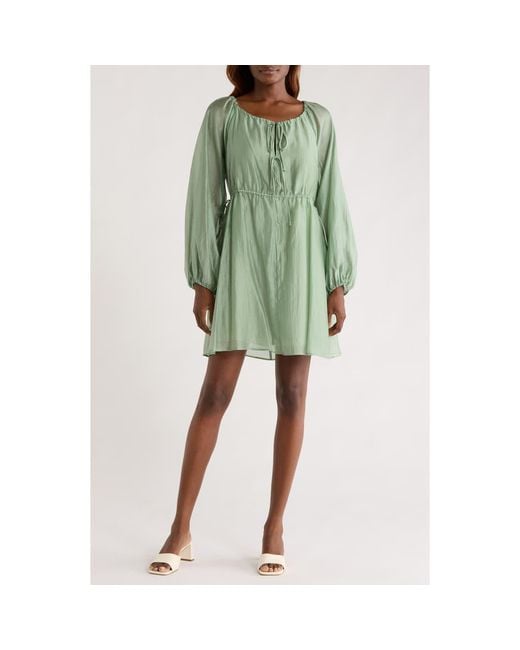 MELLODAY Tie Front Long Sleeve Dress in Green | Lyst MELLODAY Tie Front Long Sleeve Dress in Green | Lyst