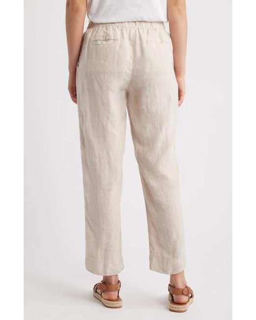 Caslon Natural Tapered Linen Pants