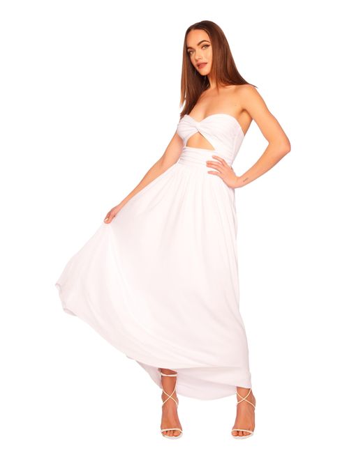 Susana Monaco Pink Cutout Twist Front Strapless Maxi Dress