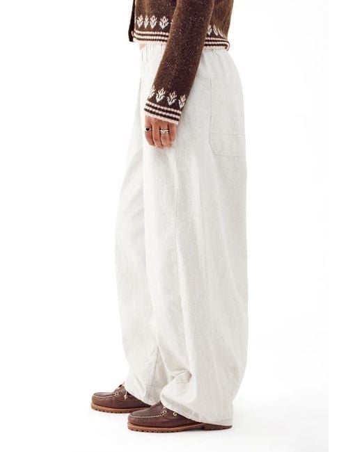 BDG White Carter Pinstripe Pull-On Low Rise Baggy Pants