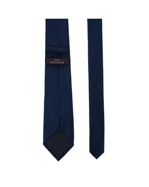 Trafalgar Blue Sutton Solid Color Silk Necktie for men