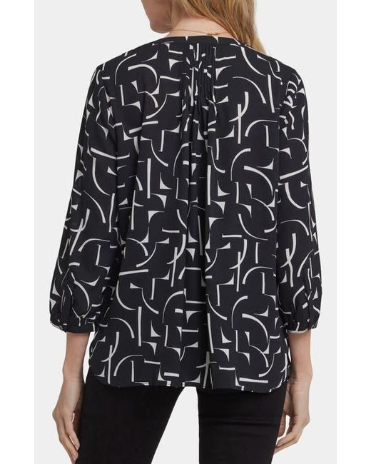 NYDJ Black Pintuck Top