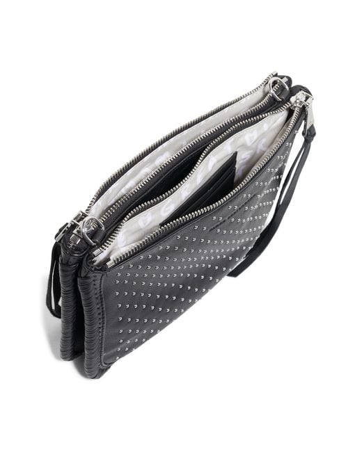 Aimee Kestenberg Gray Famous Double Zip Leather Crossbody Bag