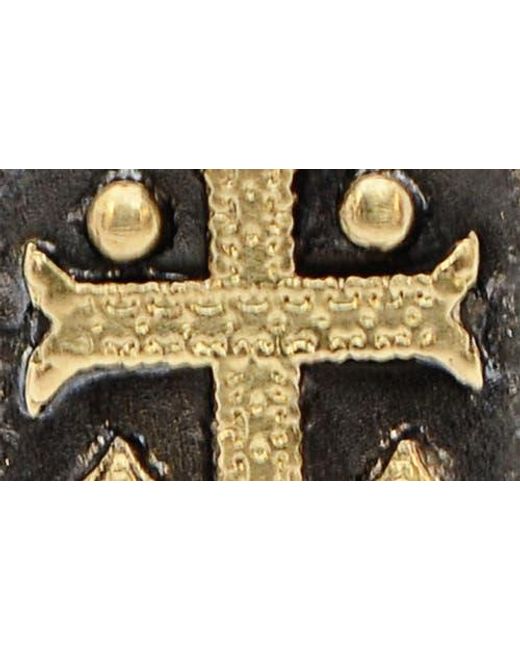 Armenta Metallic Cross Shield Signet Ring for men