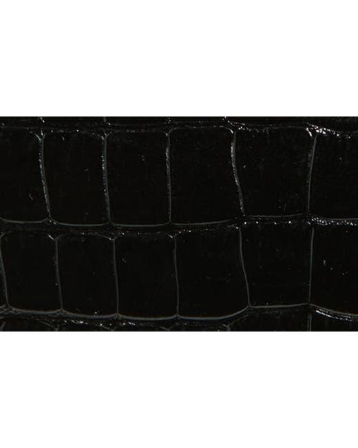 REE PROJECTS Black Elieze Croc Embossed Patent Leather Clutch
