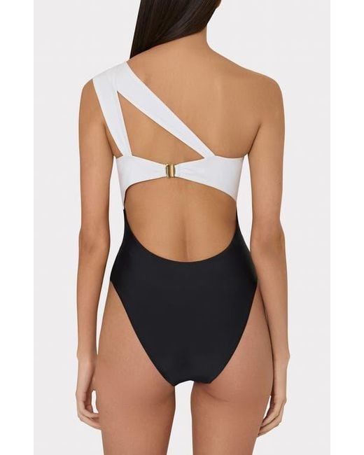 MILLY Blue Betsy Colorblock One-Piece Swimsuit