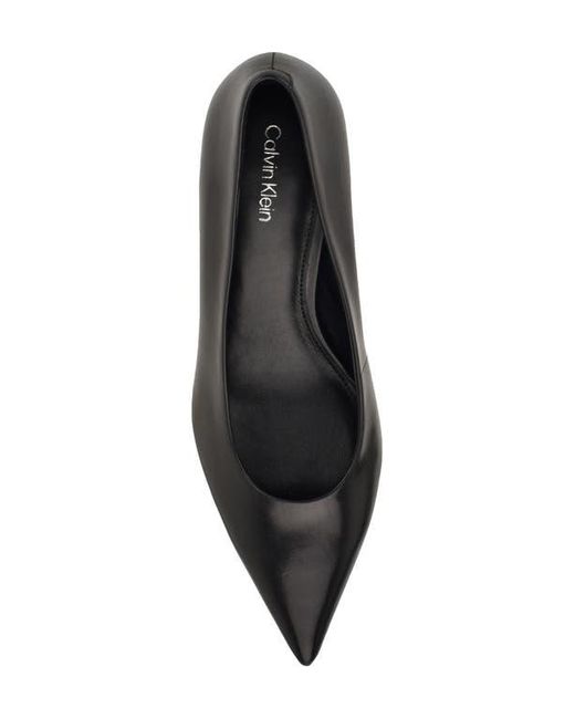 Calvin Klein Black Voneta Pointed Toe Kitten Heel Pump