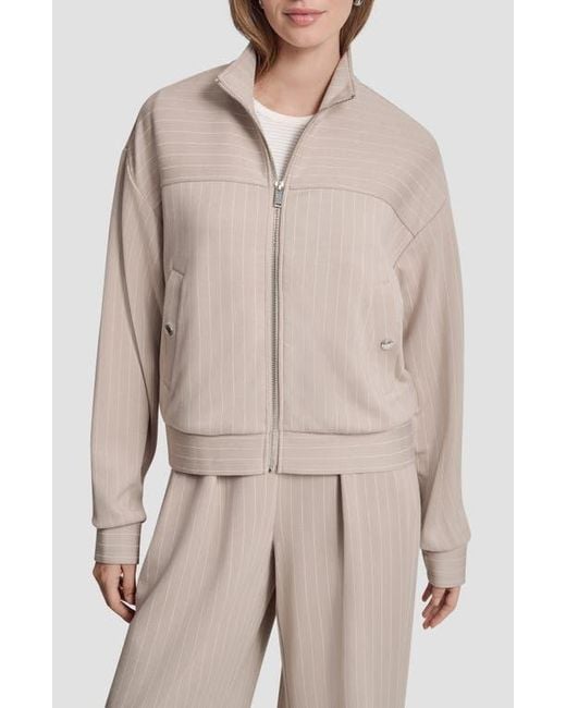 DKNY Natural Pinstripe Zip Jacket