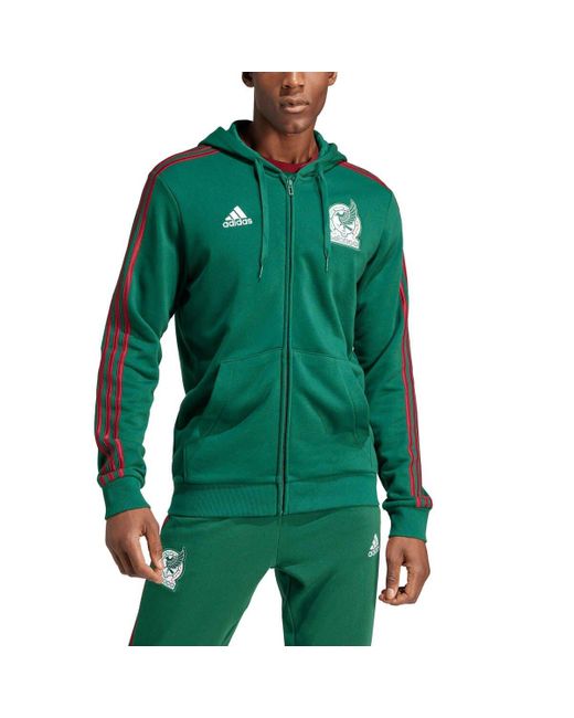 adidas Mexico National Team Dna Fullzip Hoodie At Nordstrom in Green