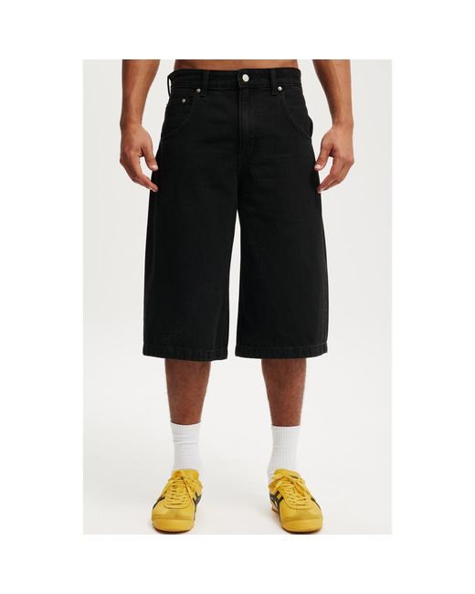 Cotton On Black Y2K Super Baggy Jort for men