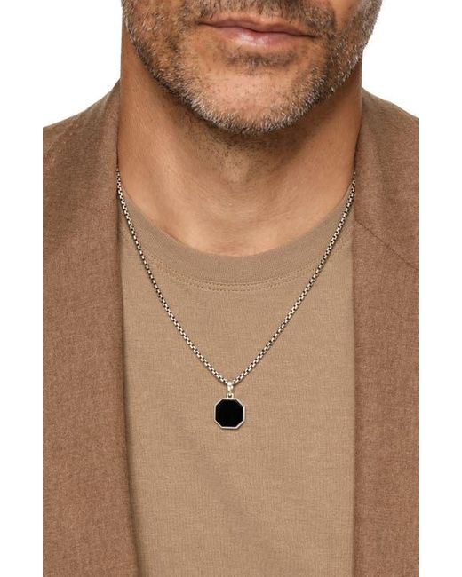David Yurman Black Faceted Stone Amulet for men