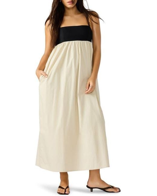 Steve Madden Natural Emmaline Empire Waist Cotton Poplin Maxi Dress