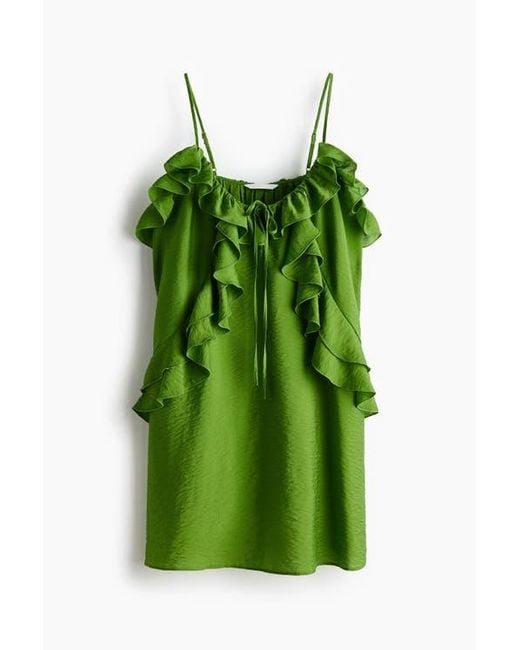 h&m green ruffle dress H&M | Dresses | Hm Christmas Tree Girls Green Sleeveless Ruffle Dress Size 23t
