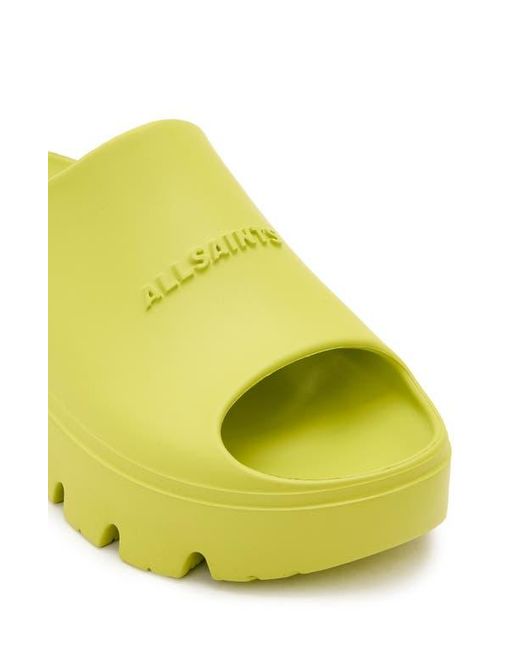 AllSaints Yellow Eclipse Platform Slide Sandal