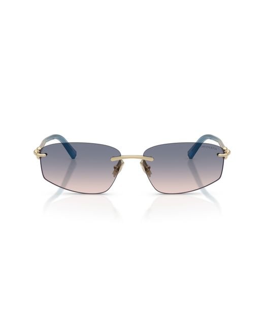 Tiffany & Co Blue 59Mm Irregular Rectangular Sunglasses