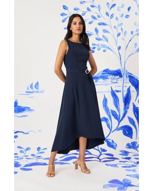 maggy london blue dress Ruffle Sleeve Square Neck Maxi Dress – Maggy London main image 1
