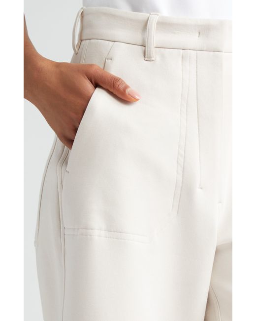 Max Mara White Cupola Wide Leg Cotton Blend Jersey Pants