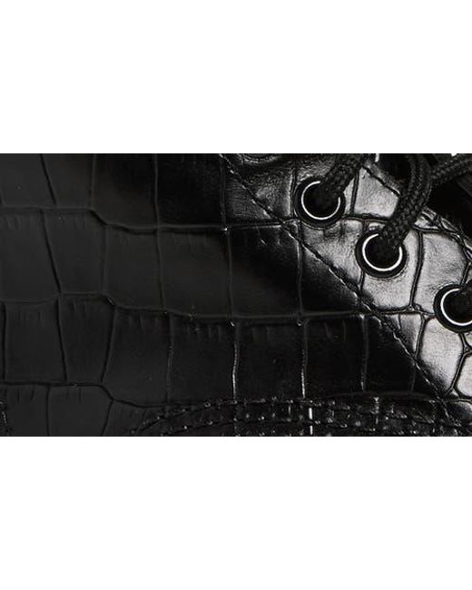 Dr. Martens Black 1460 Croc Embossed Combat Boot
