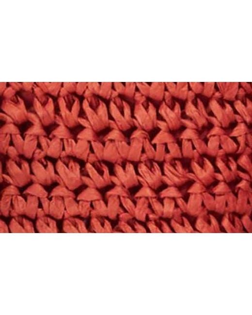 Dune Red Dimple Raffia Handbag