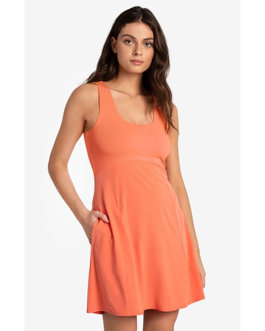 Lolë Orange Momentum Tank Dress