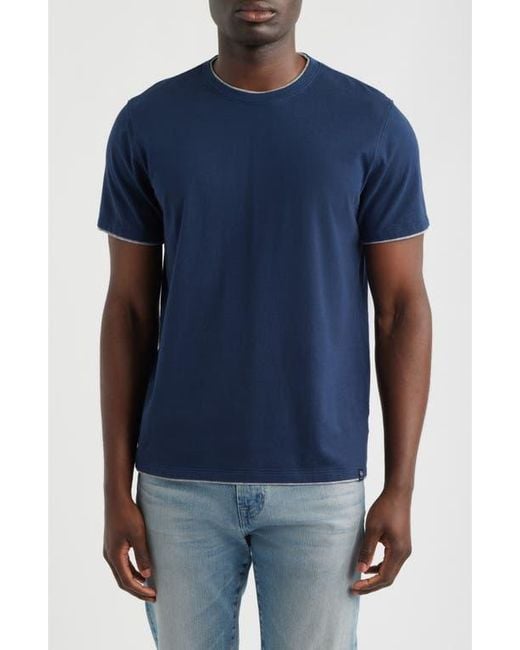 AG Jeans Men's Blue Como Double Layer Crewneck T-Shirt