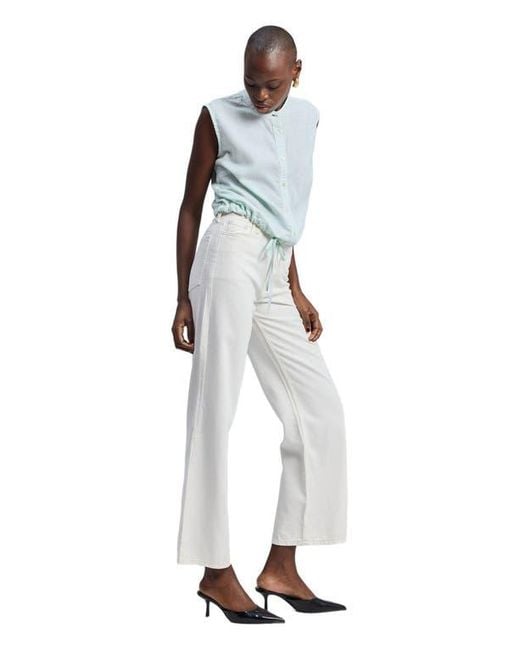 REISTOR Blue Button-Down With Lace Shirt